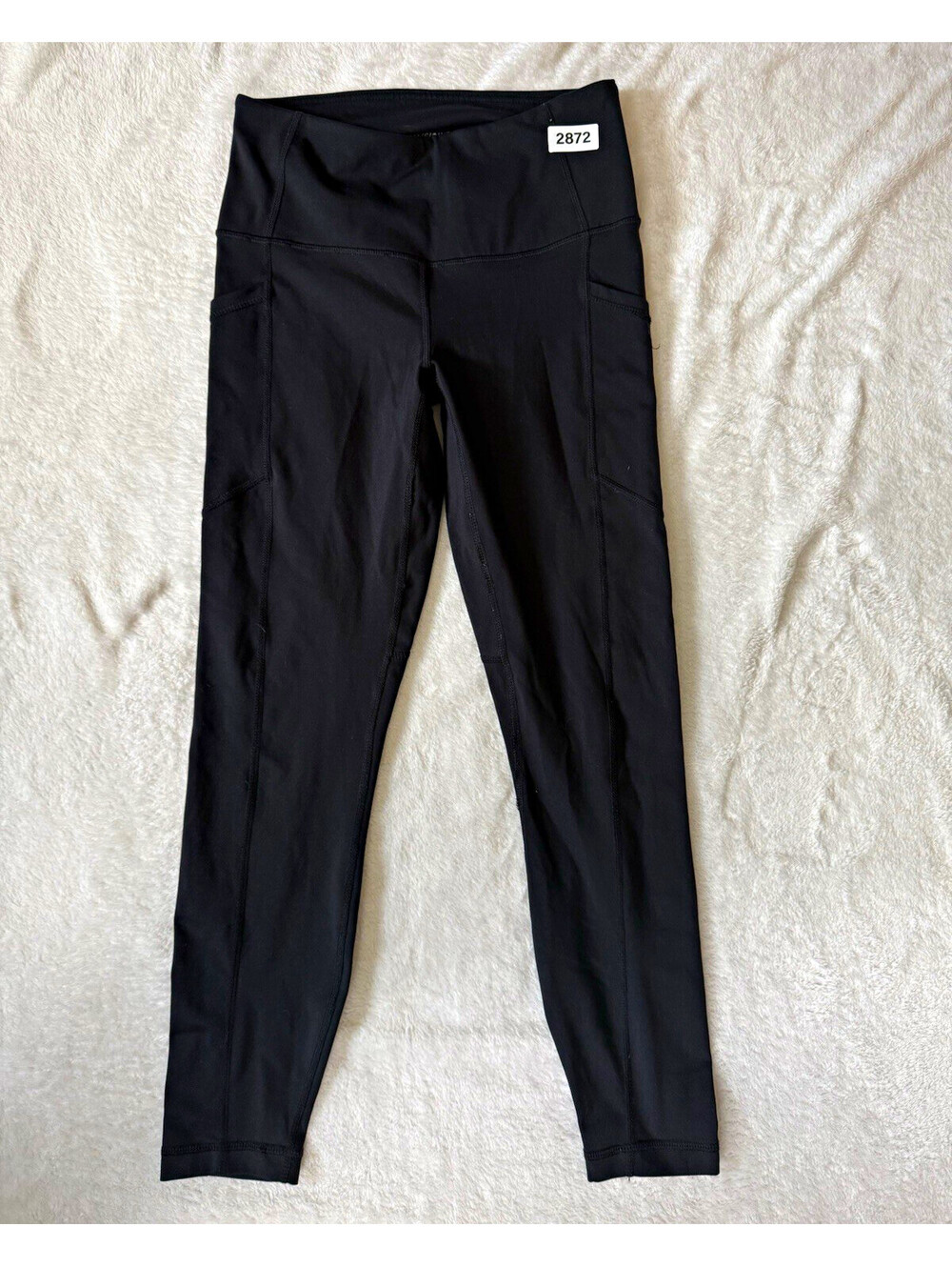 Yogalicious Lux Black Solid High Rise Ankle Leggings Pockets Women's S